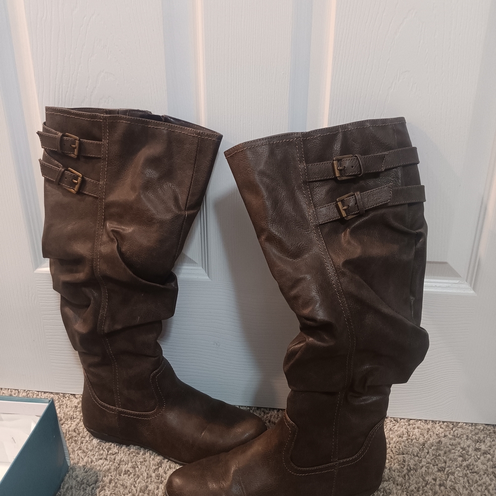 Cliffs by WHITE MOUNTAIN Dark Brown Over the Knee Boots
